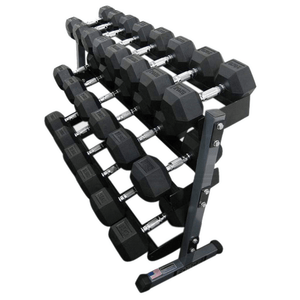 Force USA 3 Tier Rubber Hex Dumbbell Rack